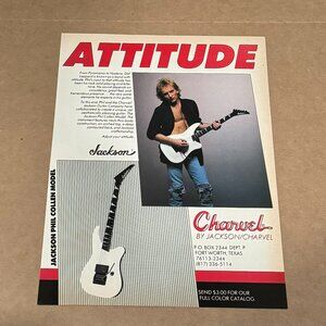 Phil Collen of Def Leppard - Charvel Jackson Guitars - 1989 Print Ad